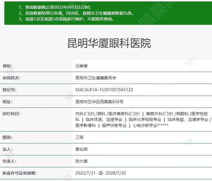   昆明华厦眼科医院正规吗