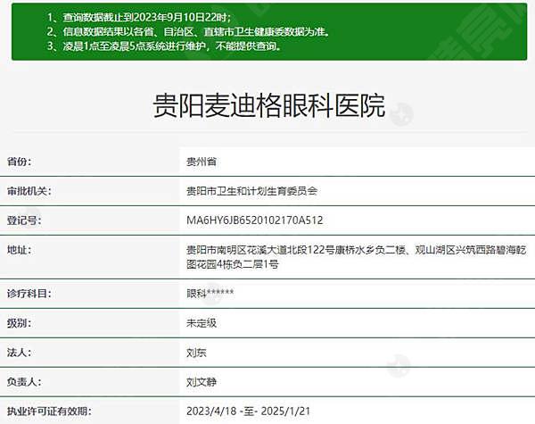 贵阳麦迪格眼科医院资质