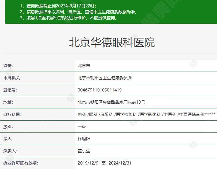 北京华德眼科医院正规吗