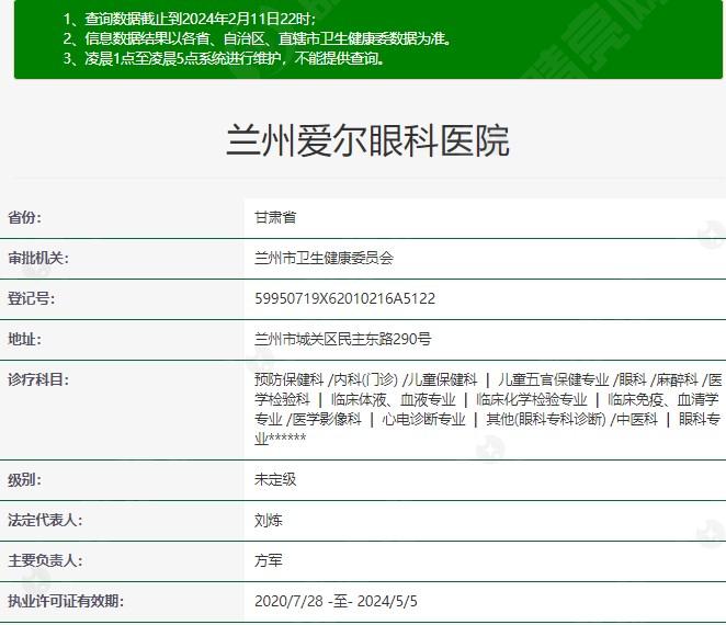 兰州爱尔眼科医院资质