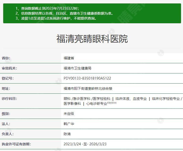福建福清亮睛眼科医院口碑好吗 是正规眼科不坑人附价格地址