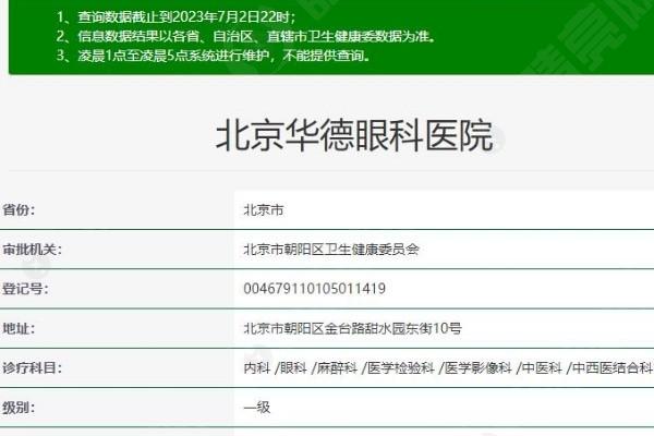 北京华德眼科医院地址在哪？在朝阳区位置好找还有收费标价分享